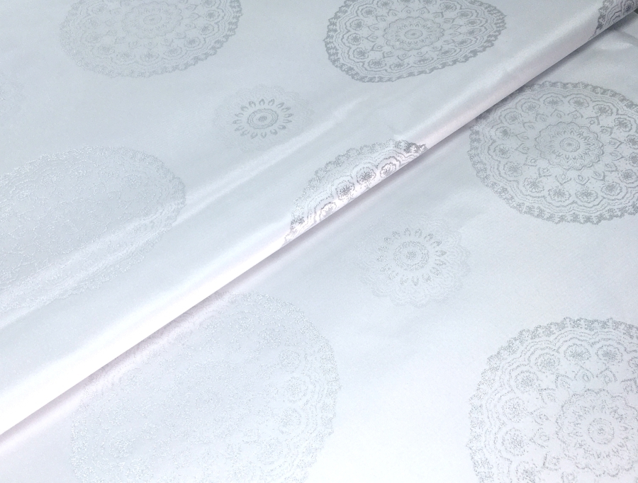Клеенка тканевая с PVC покрытием JACQUARD SILVER, 1,4*20 м., мод. YM-T05B