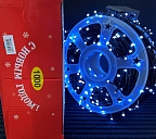 картинка Светодиодная гирлянда "Световая лента", 100м, 600 ламп, черный провод, с переходн, 8 реж,хол бел/10 — Великий Путь